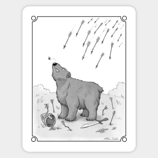 Medieval Battlefield Dumb Bear Sticker